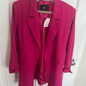 Elegant Pink Double-Breasted Women's Blazer